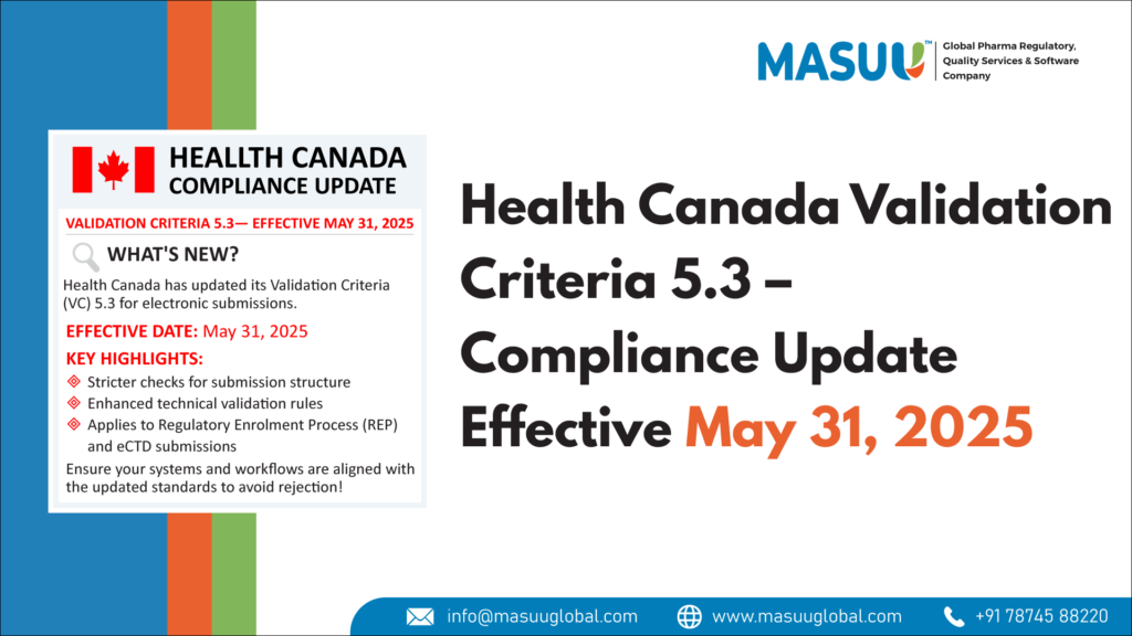 Health Canada Validation Criteria 5.3 – Compliance Update Effective May 31, 2025